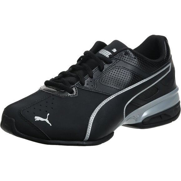 👑Men Running Athletics Sneakers Black Silver Breathable Lace Up Walking Shoes
